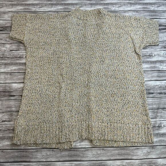 Naturals D&Co Women's Short Sleeve Open Multicolor Cardigan Sweater 1X Draped - Picture 4 of 16